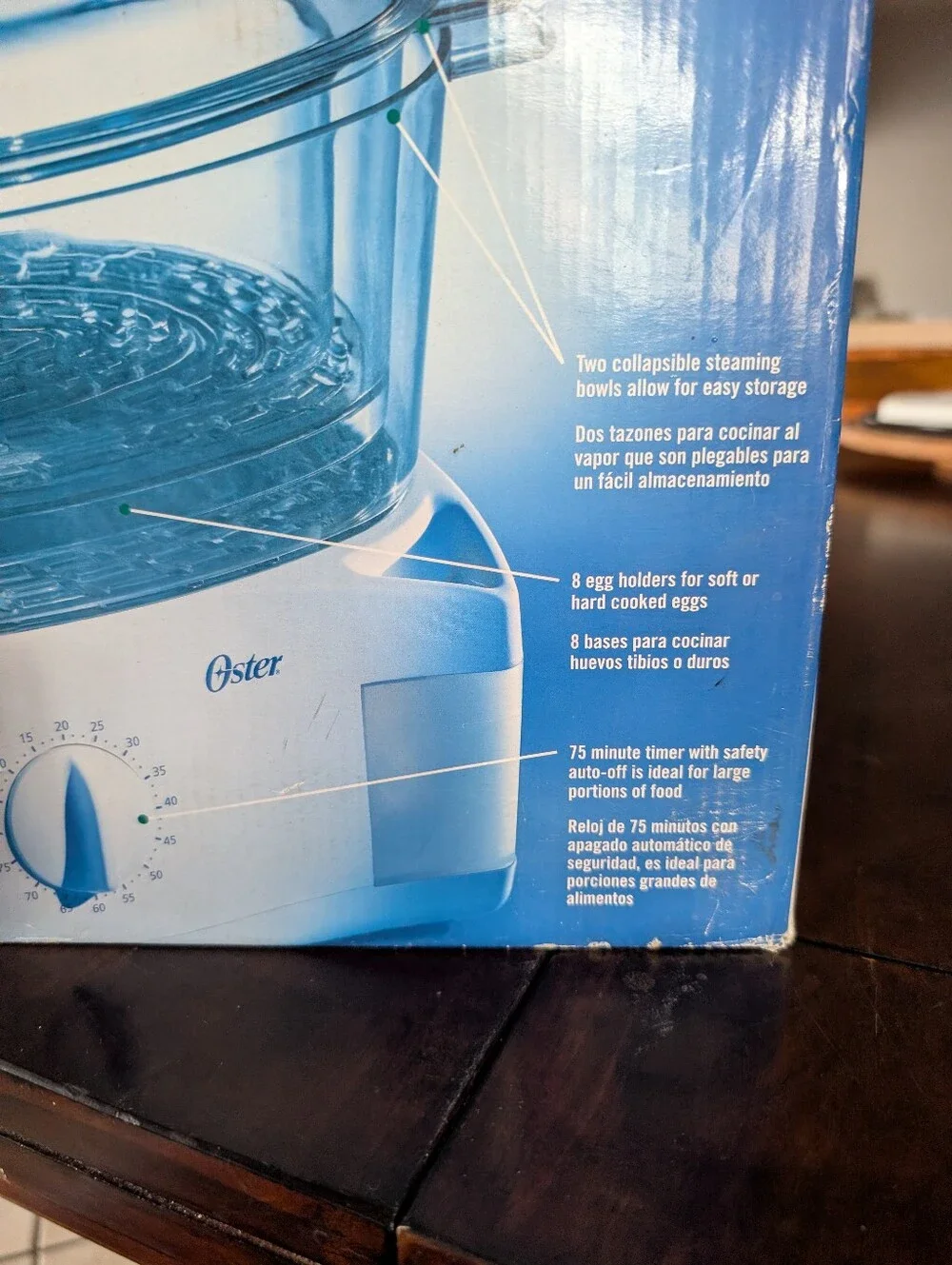 Oster White and Clear Dual-Tier Electric Food Steamer